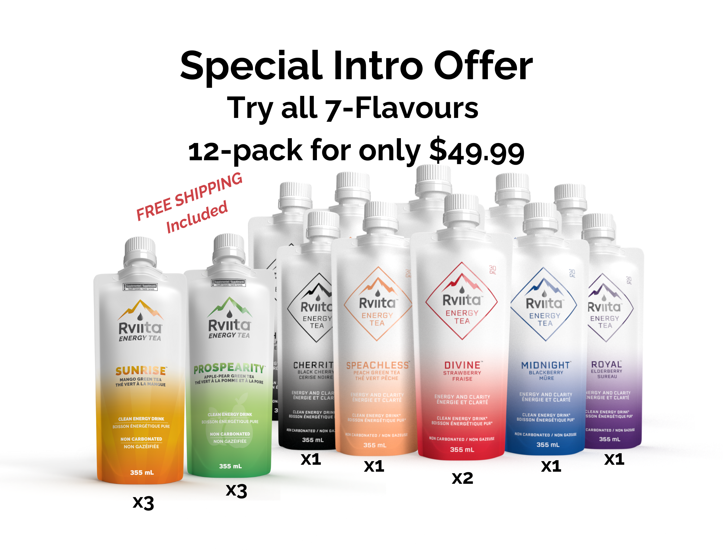 Rviita Healthy Energy Tea | Variety Pack